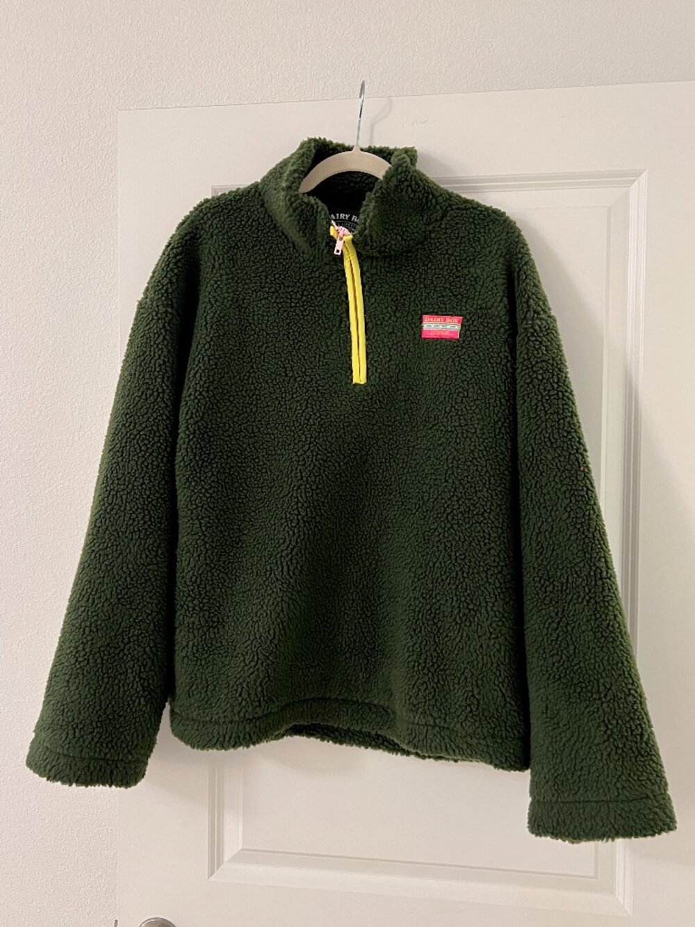 Dairy Boy Green Mountain Fleece Pullover Quarter Zip, NEW